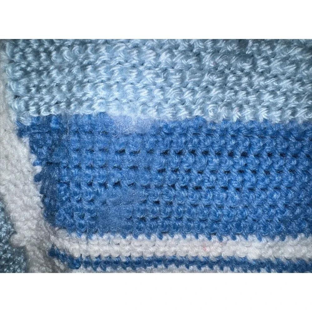 Handmade Crochet Blanket Carousel Horse Nursery Baby Toddler 56x36 Blue